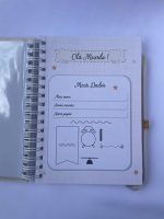 Caderneta de vacinação personalizada tema Urso Monograma para menina