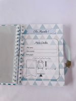 Caderneta de vacinação personalizada tema Xadrez Azul para menino