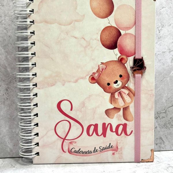 Caderneta de Vacinação Personalizada – Ursinho Rosa
