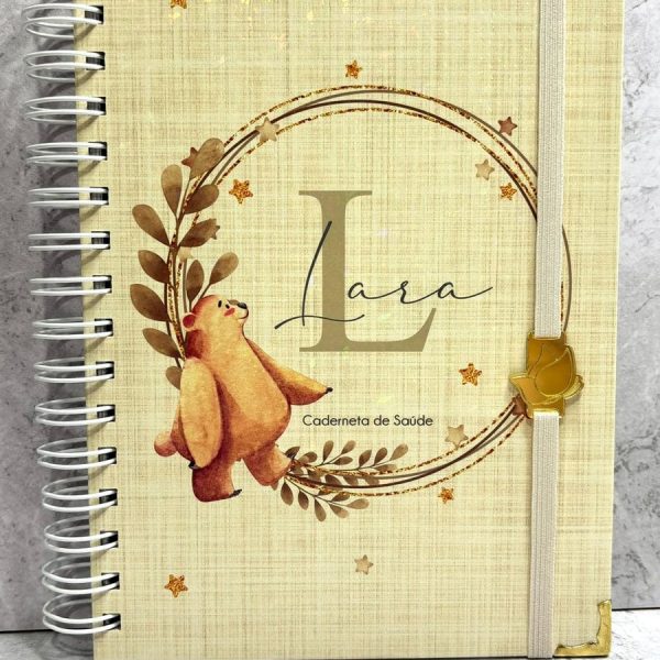 Caderneta de Vacinação Personalizada – Urso Monograma