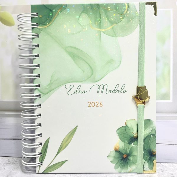 Agenda Personalizada 2026 - Verde Floral
