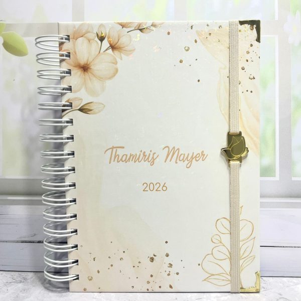 Agenda Personalizada 2026 - Bege Flores